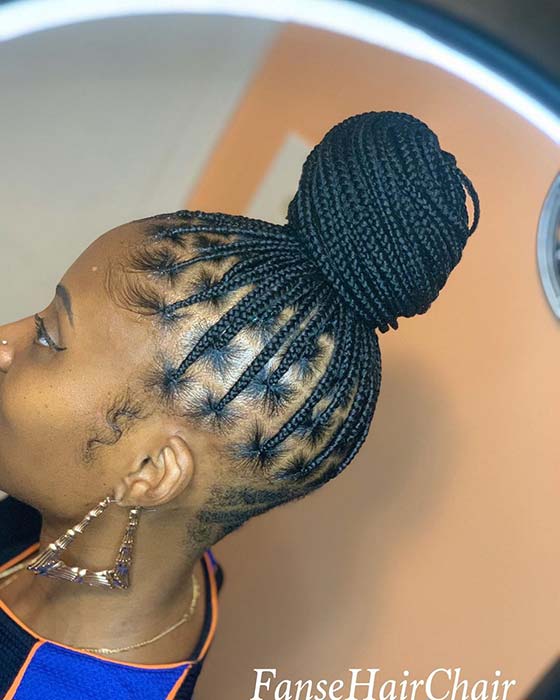 Chignon Box Braids sans nœuds