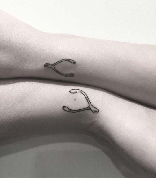 Αντιστοίχιση Wishbone Brother and Sister Tattoos