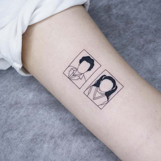 Μοναδική ιδέα τατουάζ πορτρέτου για αδελφό και αδελφή