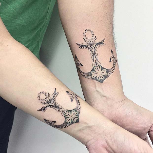 Anchor Brother and Sister Tattoos