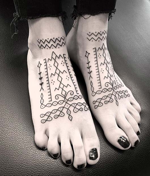 Tatouages ​​​​de pied assortis étonnants