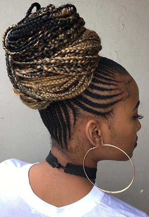 Cornrows into a Braided Updo