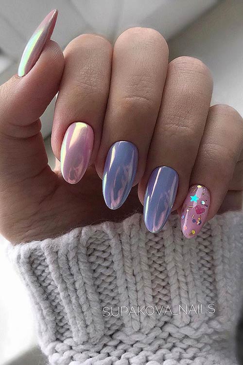 Παστέλ Chrome Nails