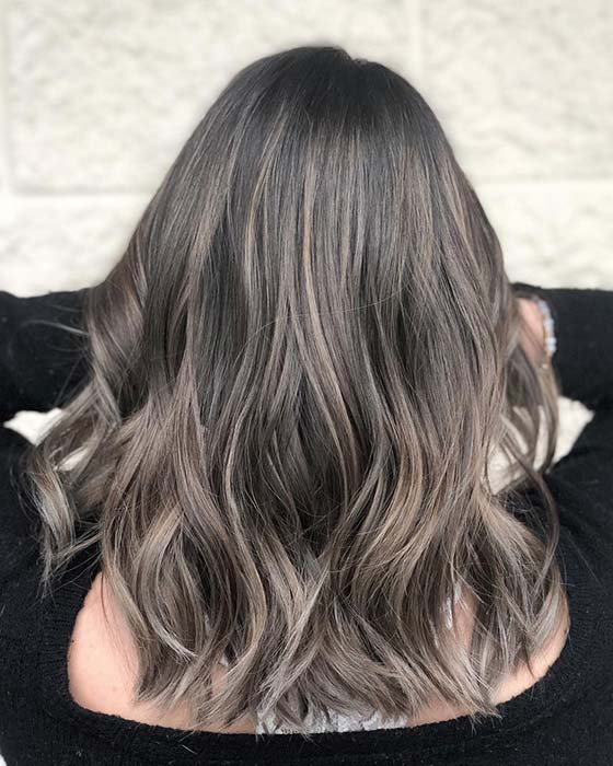 Coupe tendance marron cendré