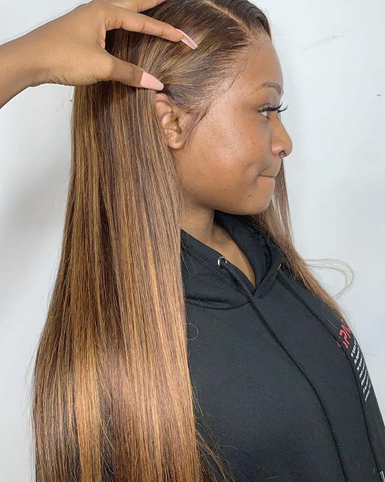 Idée de couleur de cheveux caramel pour les femmes noires