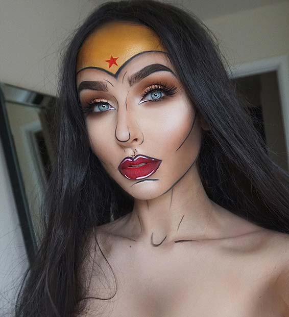Maquillage Wonder Woman pour les meilleures idées de maquillage d'Halloween