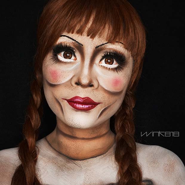 Maquillage de poupée effrayant pour les meilleures idées de maquillage d'Halloween
