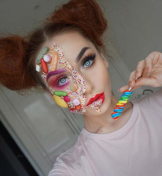Maquillage de bonbons créatifs pour les meilleures idées de maquillage d'Halloween