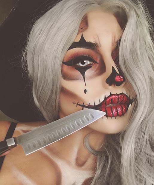 Clown d'Halloween pour les meilleures idées de maquillage d'Halloween