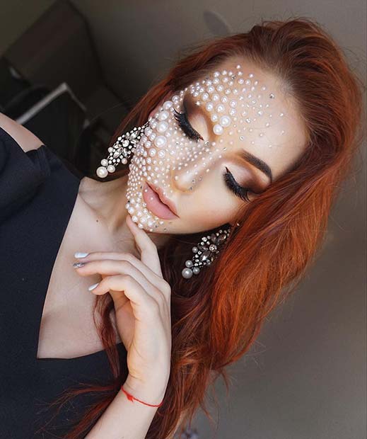 Joli maquillage de perles pour les meilleures idées de maquillage d'Halloween