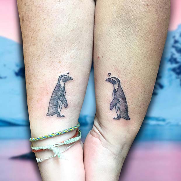Χαριτωμένα τατουάζ πιγκουίνων που ταιριάζουν