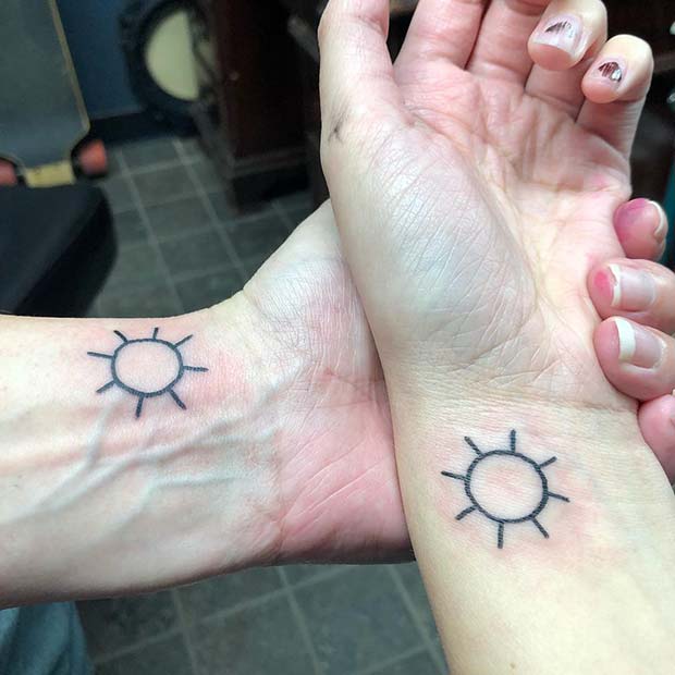 Χαριτωμένα σχέδια τατουάζ Sunshine
