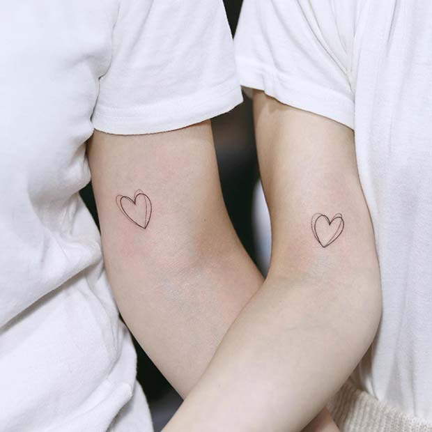 Αντιστοίχιση ιδέα τατουάζ καρδιών
