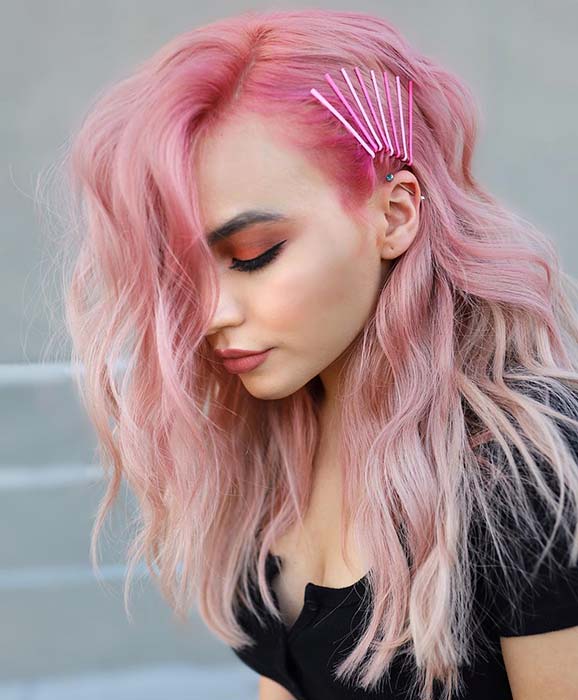 Όμορφα ροζ μαλλιά