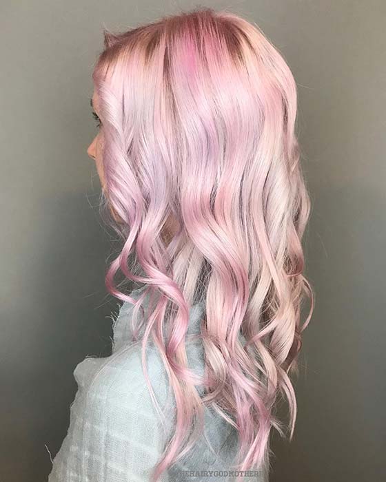 Απαλό και λεπτό ροζ μαλλιά