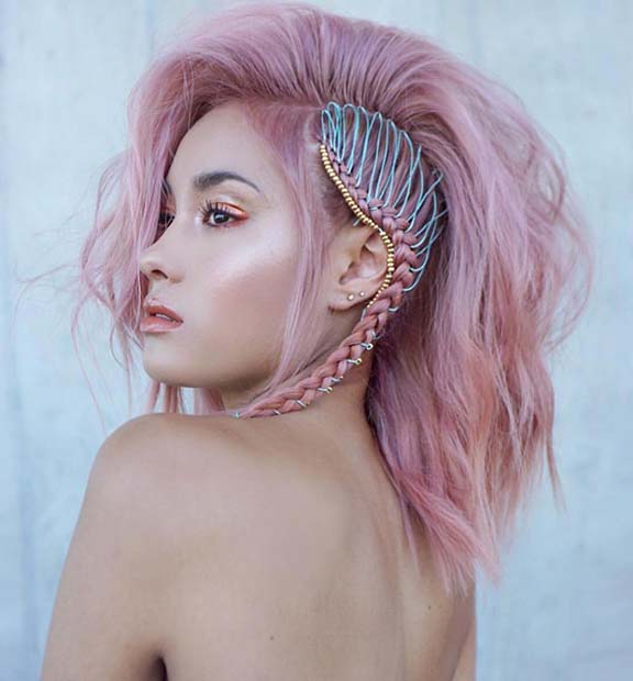 Edgy Pastel Ροζ Hairstyle