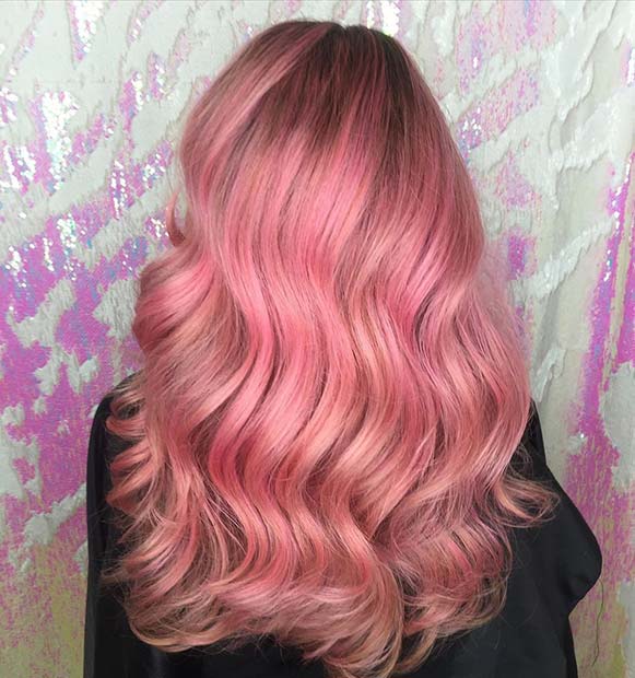 Glam Pastel Ροζ Μαλλιά