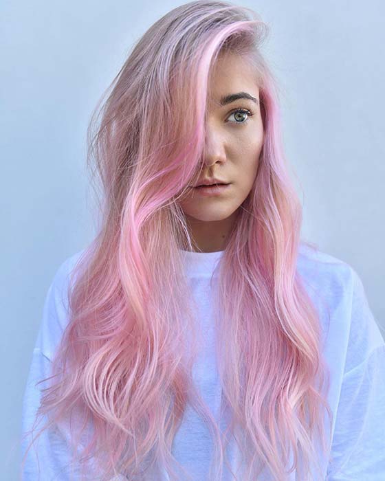 Βαμβακερή καραμέλα Ροζ Ιδέα χρώματος μαλλιών