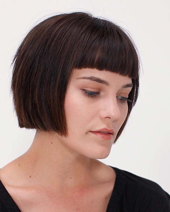 Chic Short Bob Haircut with Bangs