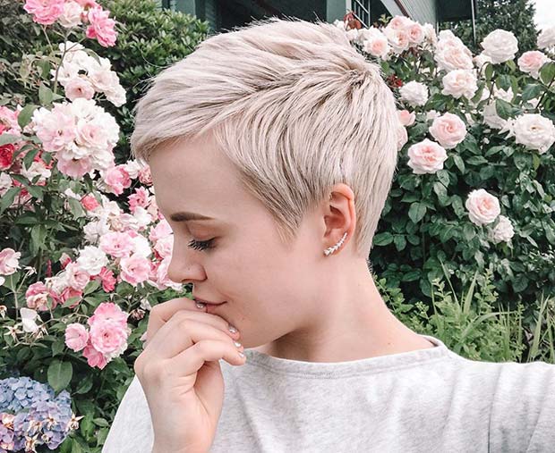 Chic Blonde Pixie Cut