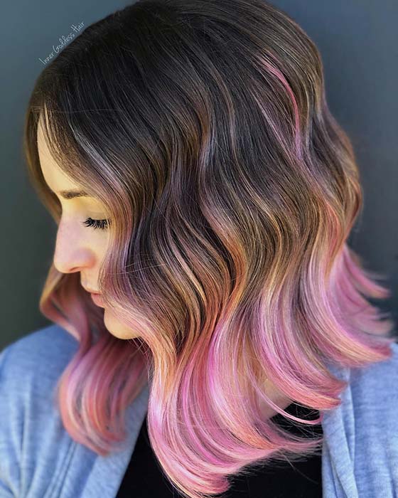 Bob ombré rose mignon