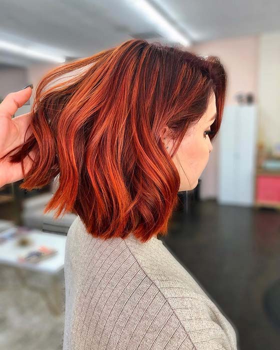 Ιδέα για χτένισμα χαλκού Red Bob