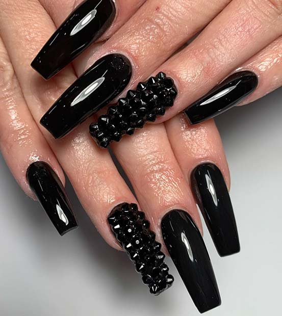 Edgy Black Nails