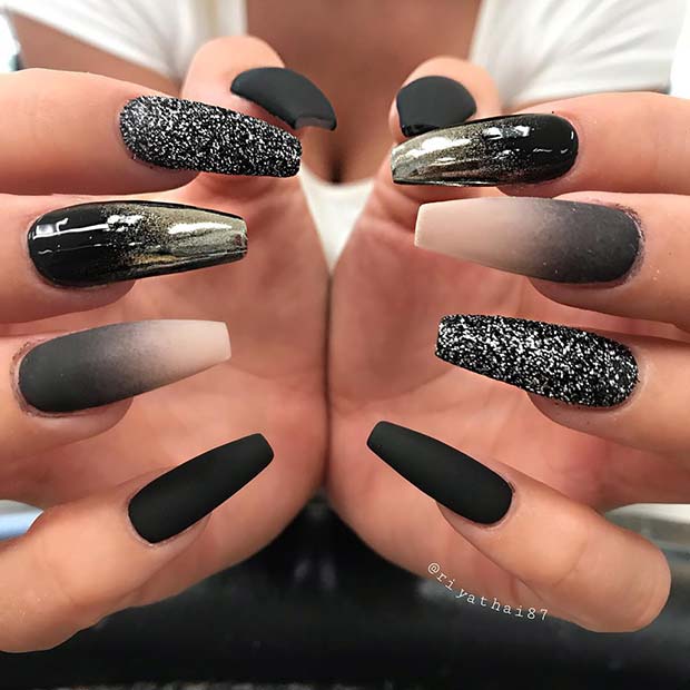 Superbe conception d'ongles noirs