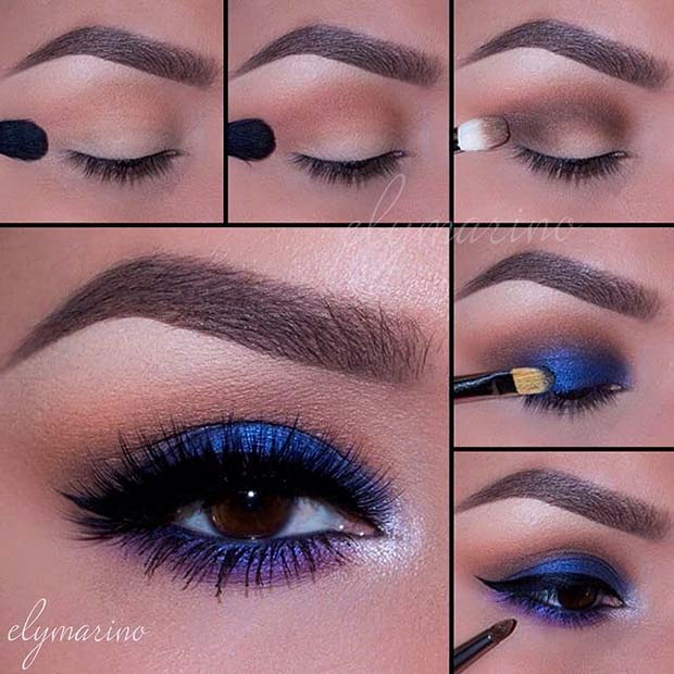 Beaux yeux bleus pour des idées de maquillage d'été