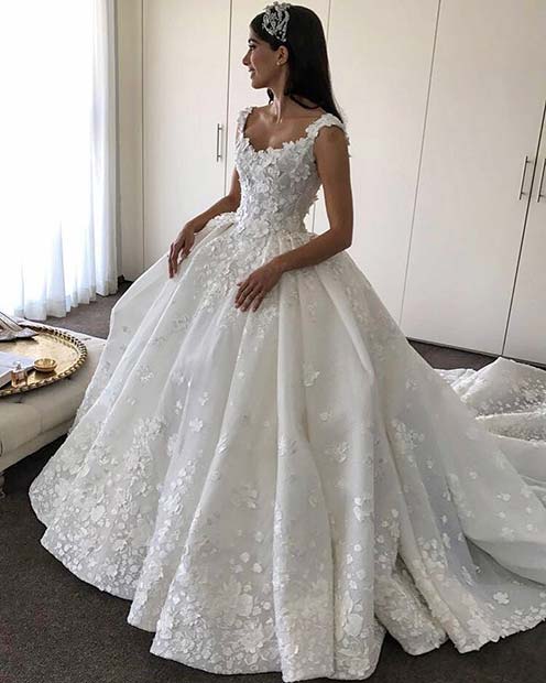 Robe de mariée florale princesse