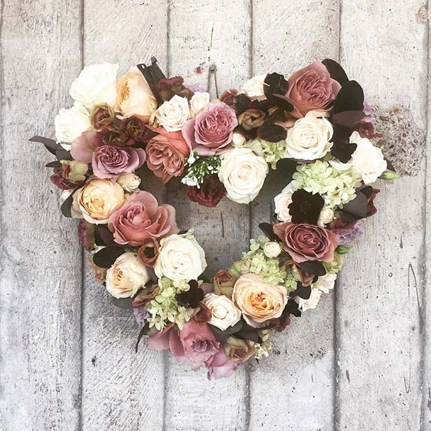 Floral Heart Wreath Νυφική ​​ντουζιέρα ντεκόρ