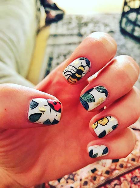 Summer Bee Nail Art pour l'idée d'ongles d'été