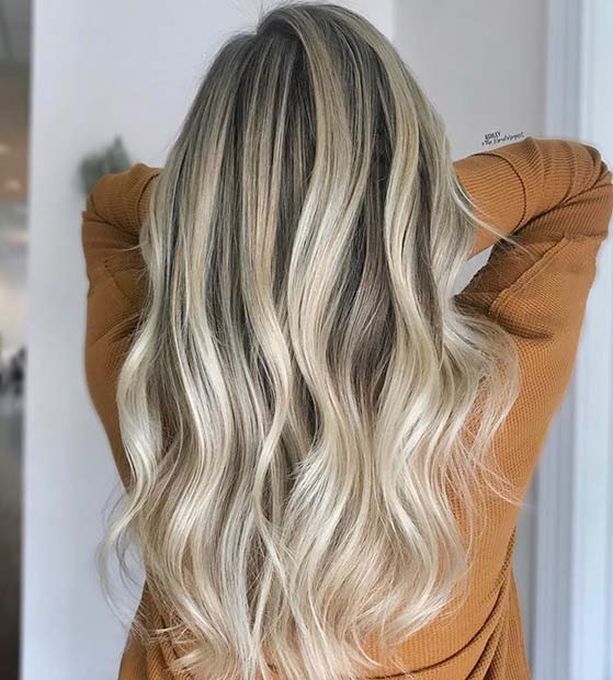 Icy Blonde Highlights for Brunettes
