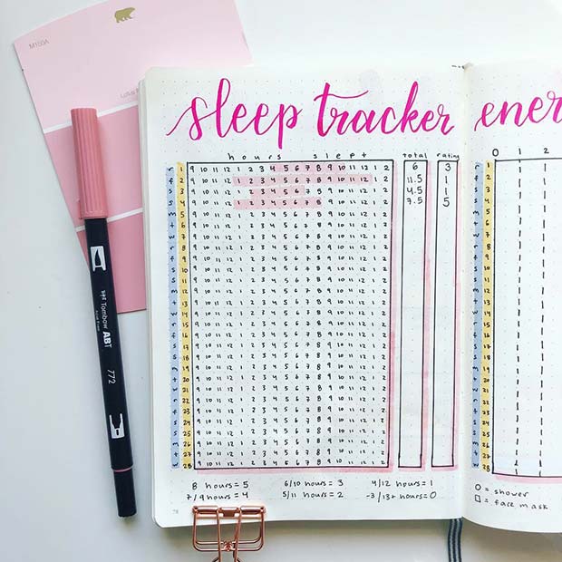 Sleep Tracker Spread pour Bullet Journal