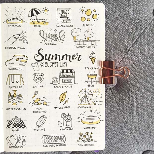 Summer Bucket List Idea for BuJo