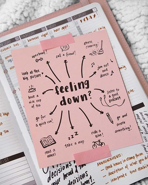 Choses pour vous faire sentir mieux BuJo Idea