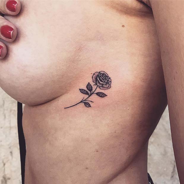 Μικρό Rose Rib Tattoo
