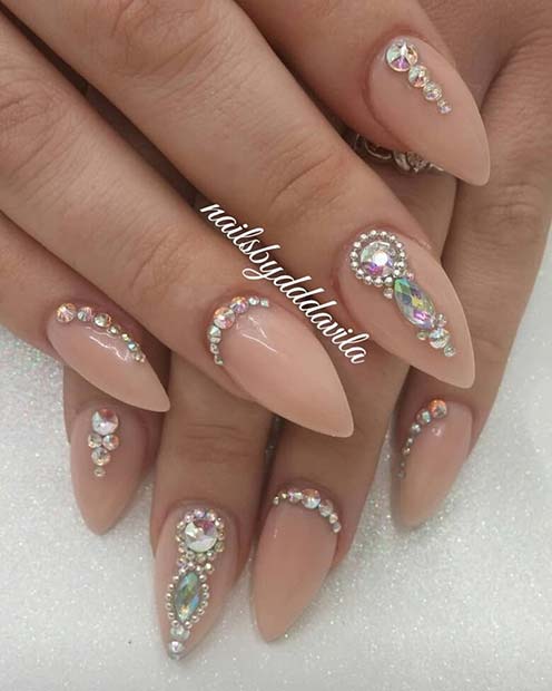 Ongles Nus avec Strass