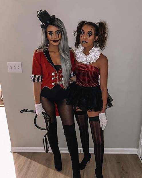 Costumes d'Halloween de Ring Master et Clown Duo