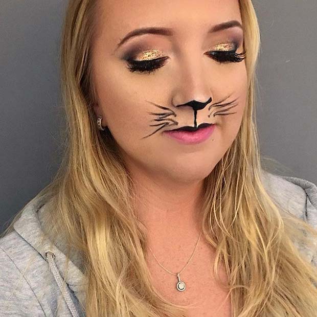 Maquillage Pretty Kitty pour des idées de maquillage Halloween faciles