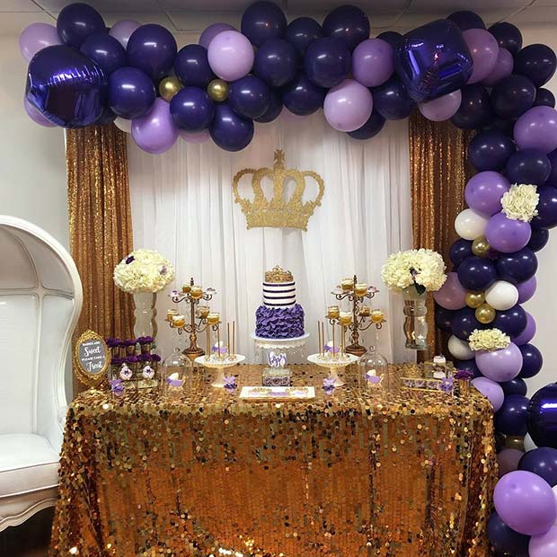 Royal Purple Baby Shower θέμα