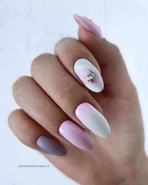 Pretty Almond Acrylic Nails