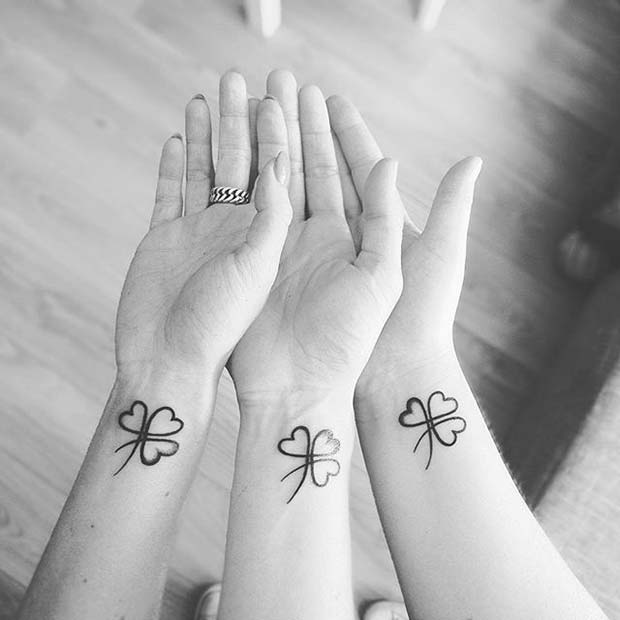 Tatouages ​​​​de poignet assortis mignons pour les tatouages ​​​​de soeur