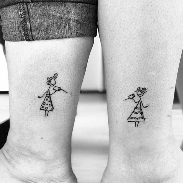 Tatouage créatif de soeur pour les tatouages ​​​​de soeur