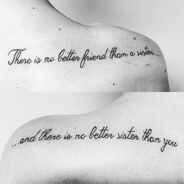 Tatouage de citation de soeur pour les tatouages ​​de soeur