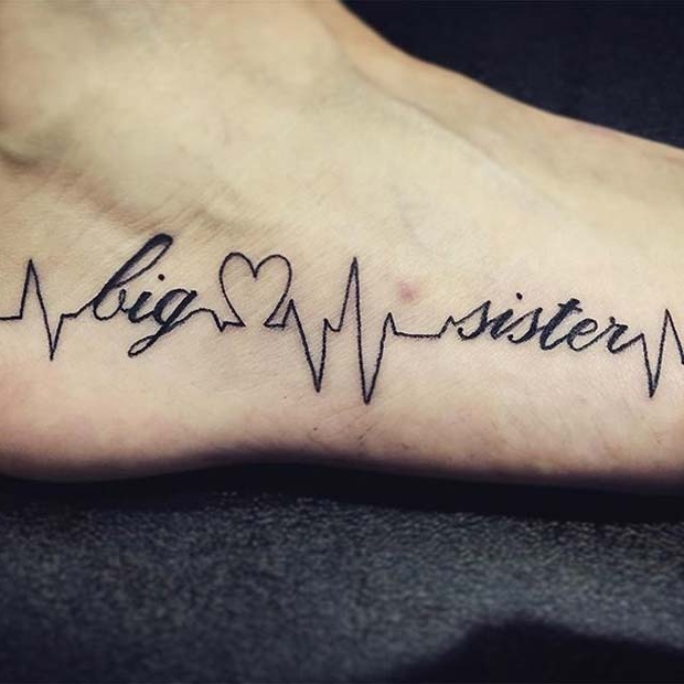 Big Sister Foot Tattoo για Sister Tattoos