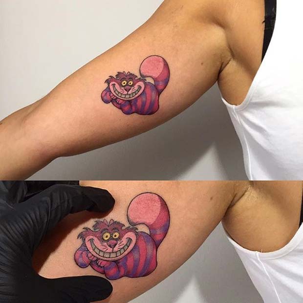 Cheshire Cat Tattoo για μικρές ιδέες τατουάζ Disney