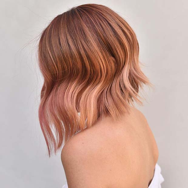 Rose Gold Balayage Bob Hairstyle