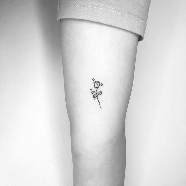 Pretty Small Rose Tattoo