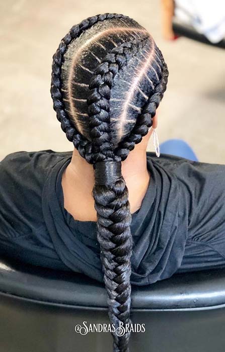 Chunky Feed In Braid Ponytail